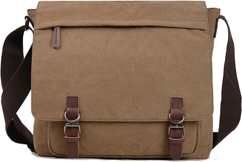 Mactso Canvas Messenger Bag for Men Women,Travel Satchel Shoulder bag 15.6 Inch Laptop Bag briefcase Business - Image 1